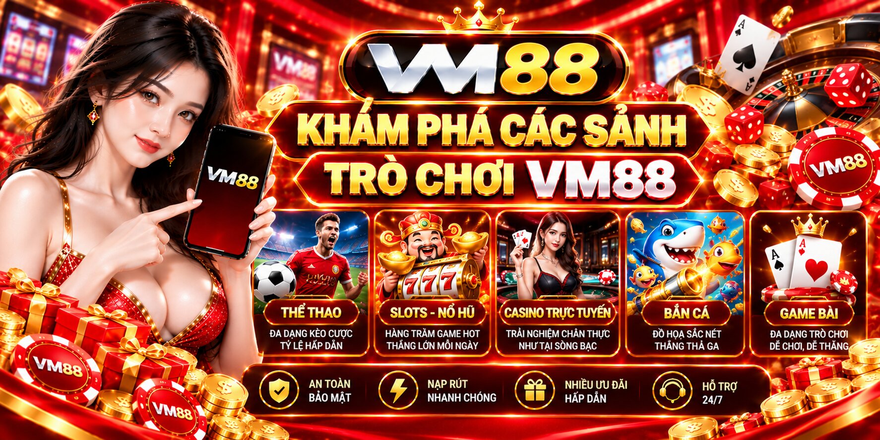Khám phá các sảnh trò chơi VM88